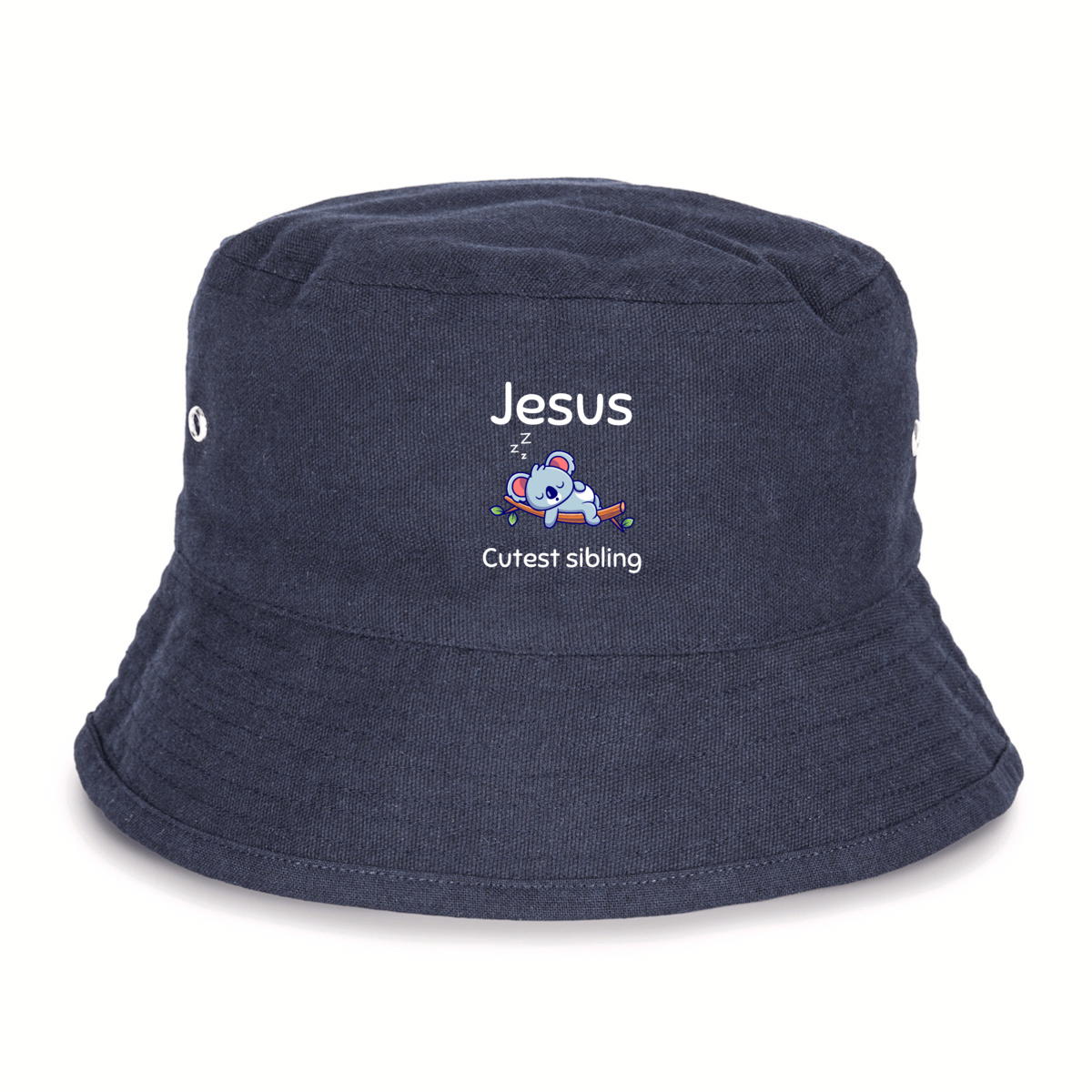 Image back 100% Recycled Bucket Hatk Premium+ Jesus's cutest Sibling 
