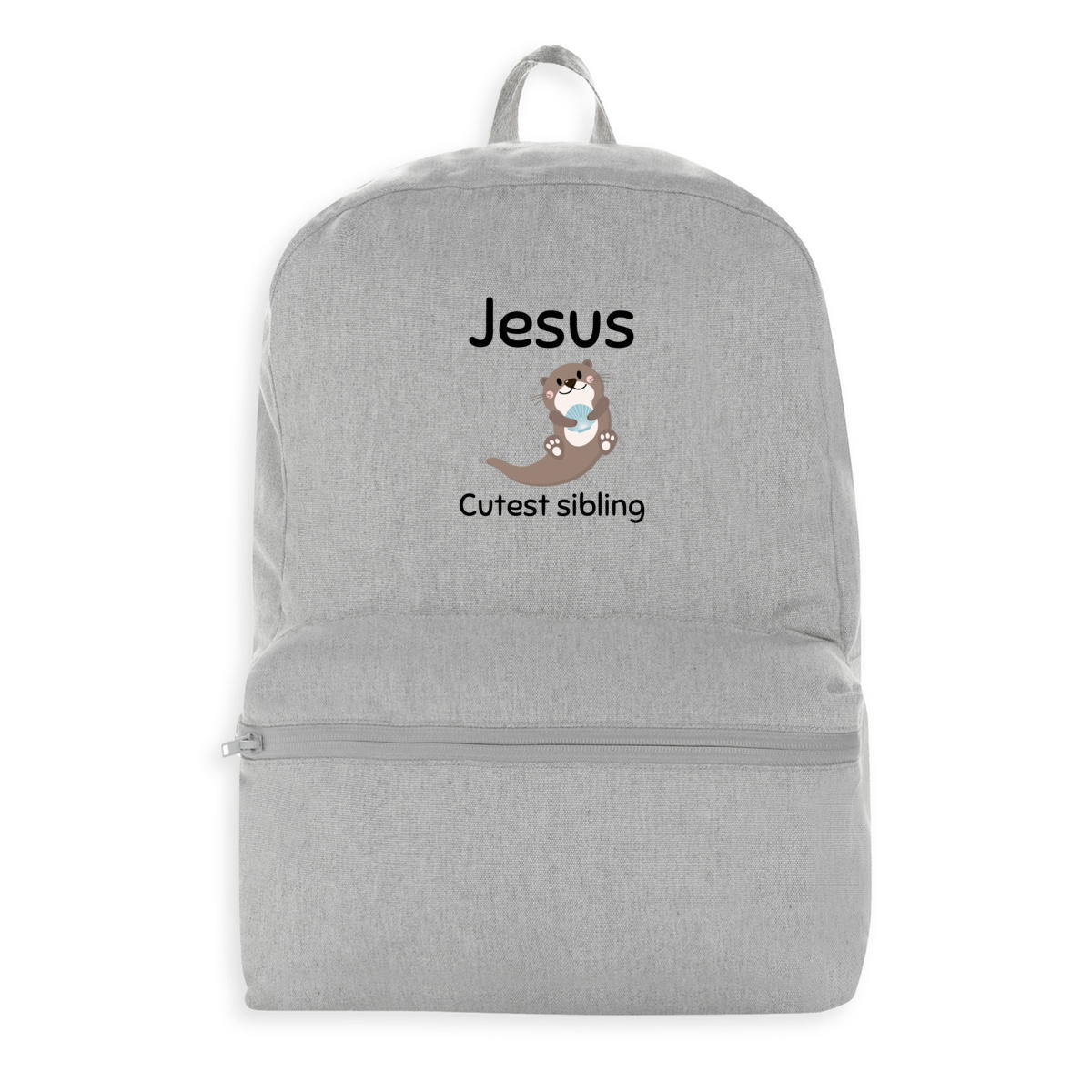 Image front 100% recycled backpack Premium+ Jesus's cutest Sibling 
