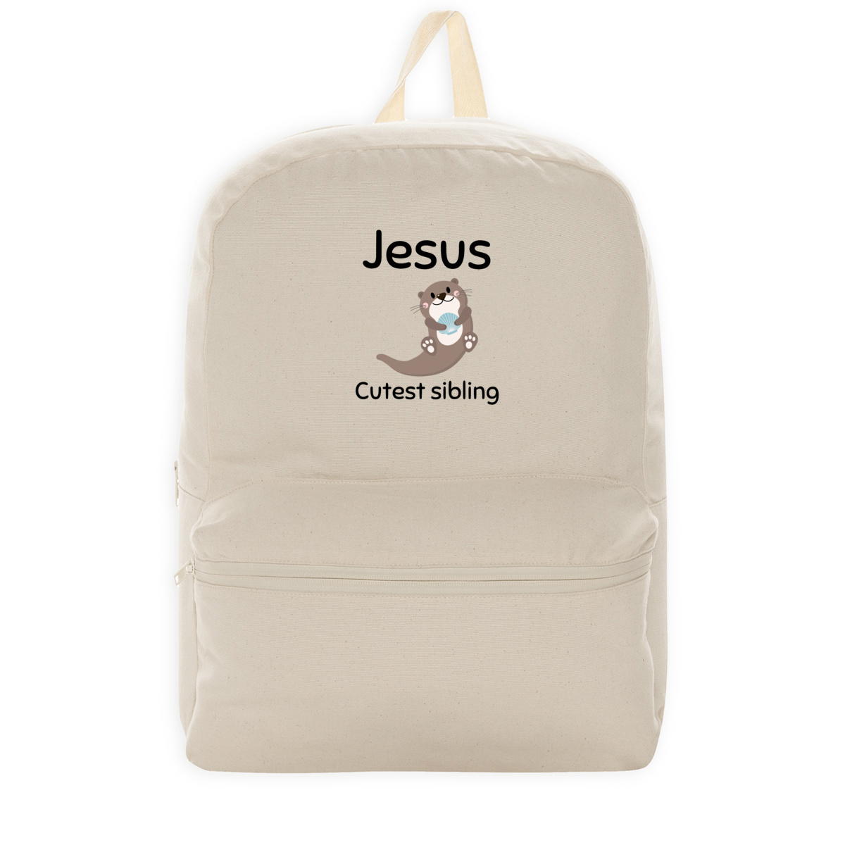 Image back 100% recycled backpack Premium+ Jesus's cutest Sibling 