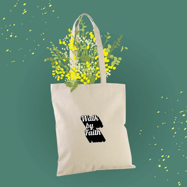 Image front Heavy Totebag Premium+ Walk by Faith
