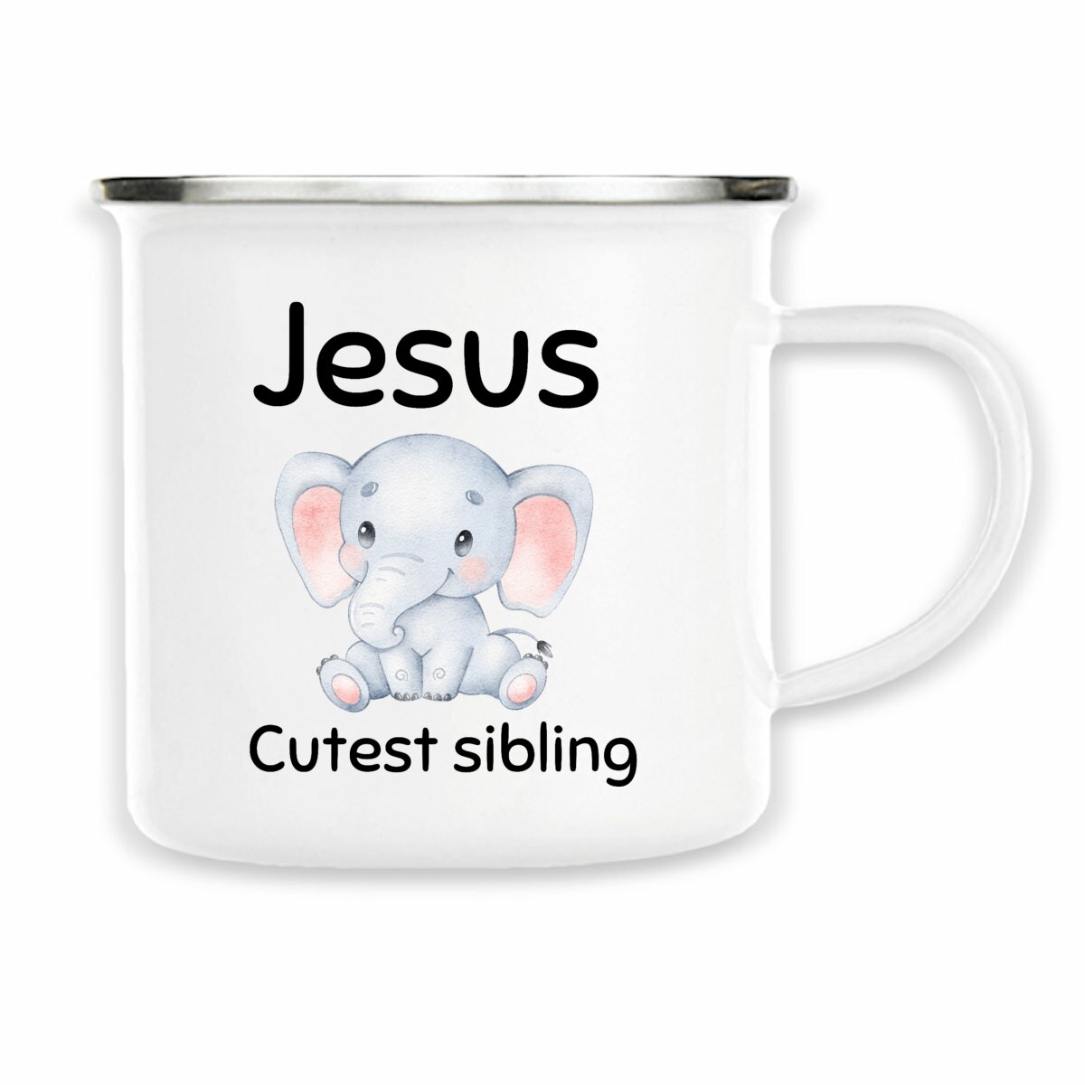 Image back Enamel mug Premium Jesus's cutest Sibling 
