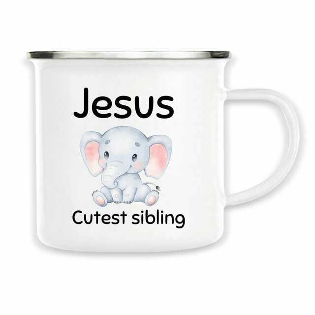 Image back Enamel mug Premium Jesus's cutest Sibling 