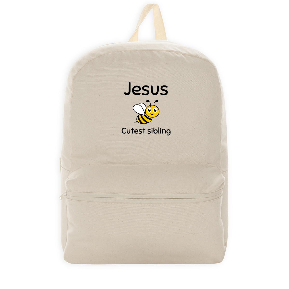 Image back 100% recycled backpack Premium+ Jesus's cutest Sibling 