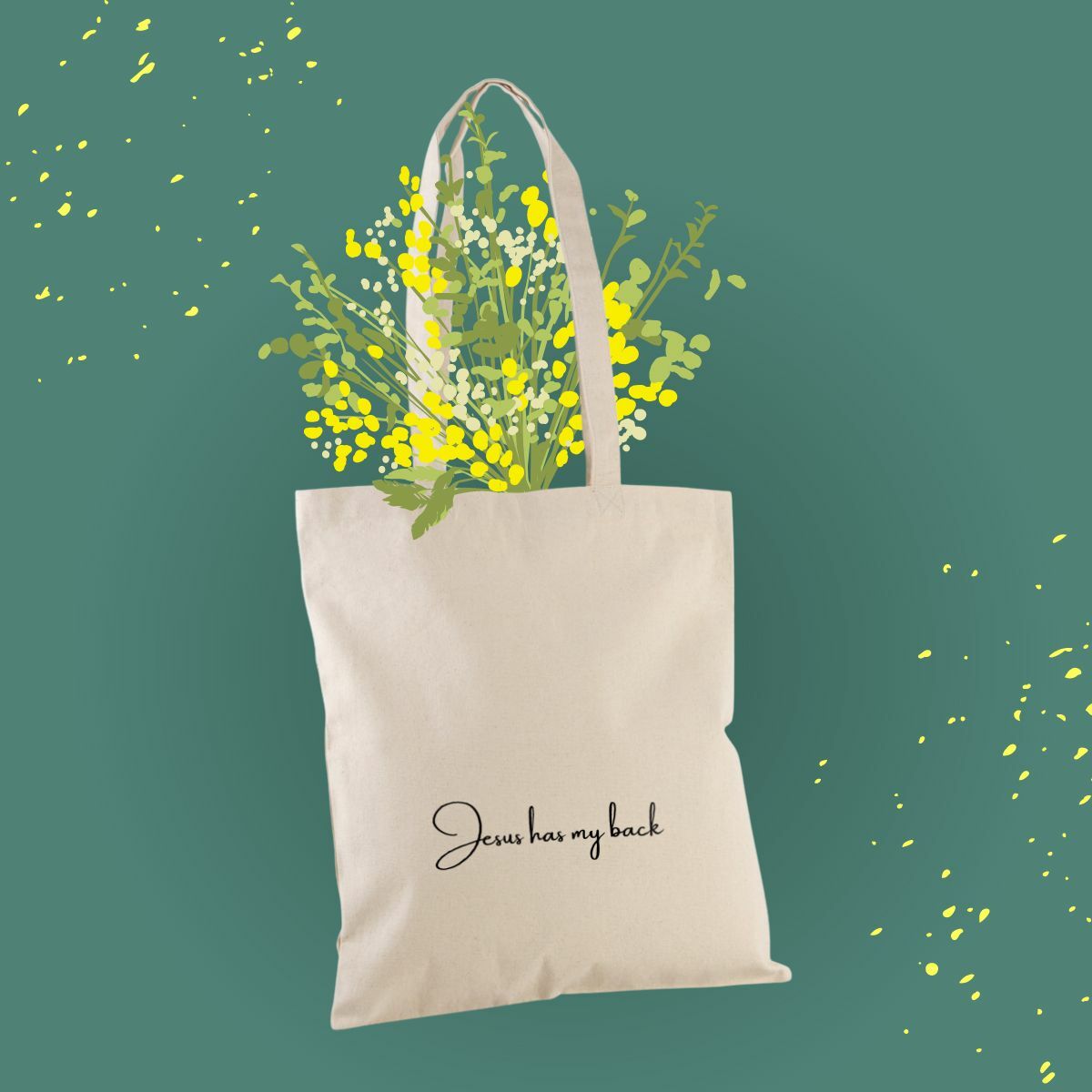 Image front Heavy totebag - Premium Plus Jesus has my back