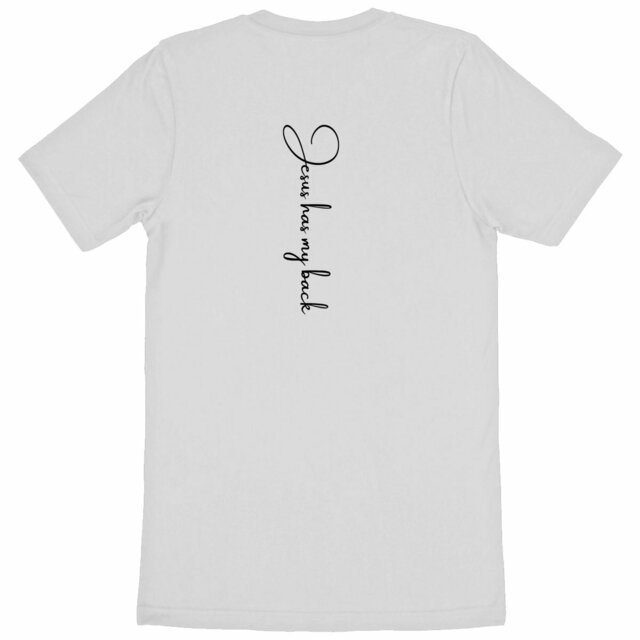 Image back Heavyweight Unisex t-shirt - Premium Plus Jesus has my back