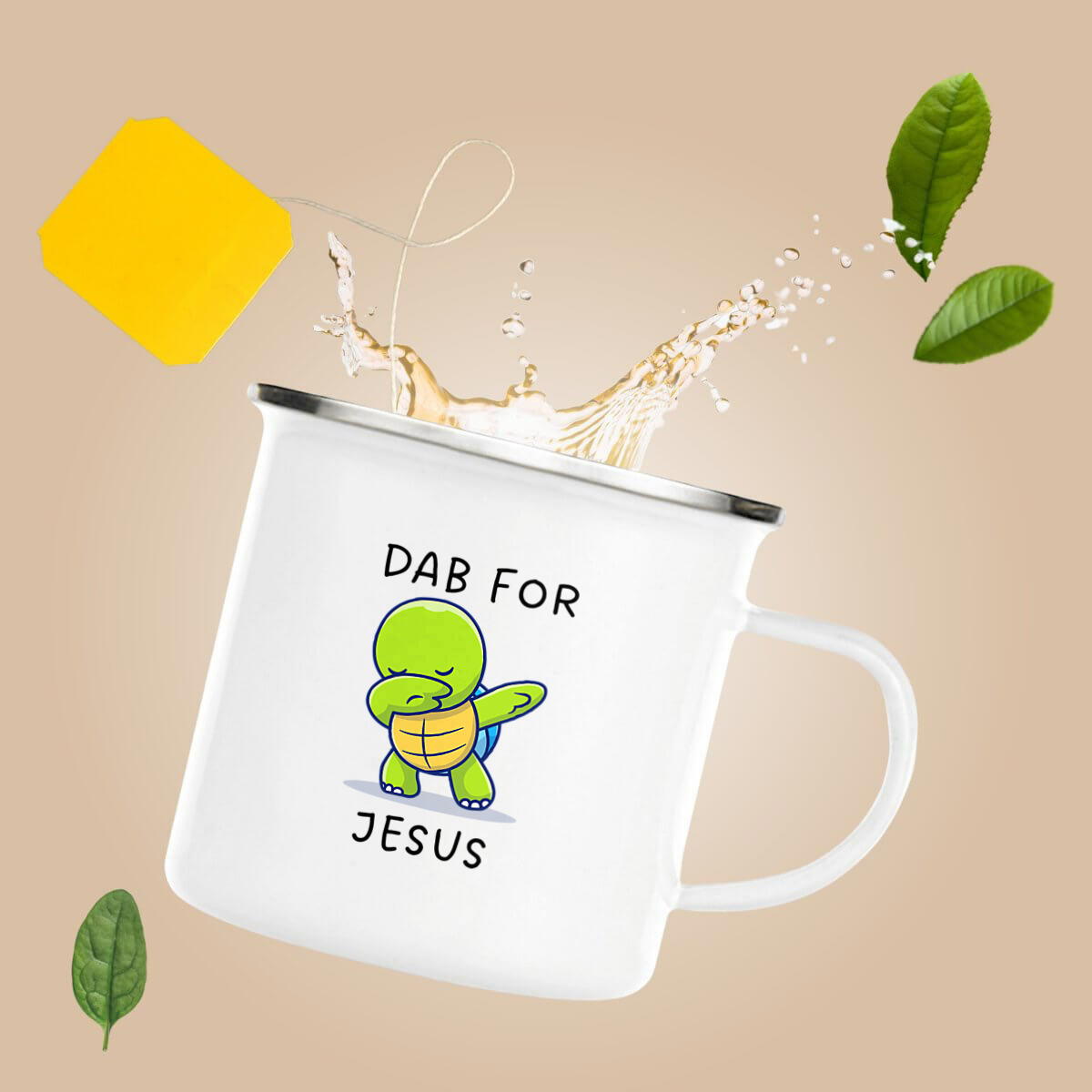 Image front Enamel mug Premium Dab for Jesus 