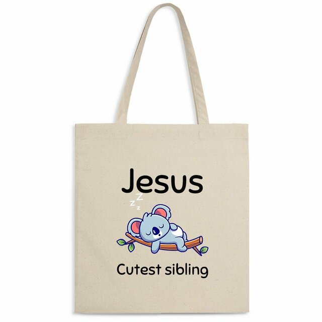 Image front Light Totebag Premium Jesus's cutest Sibling 