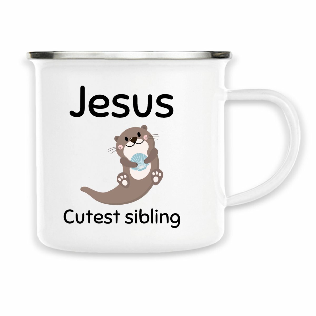 Image back Enamel mug Premium Jesus's cutest Sibling 
