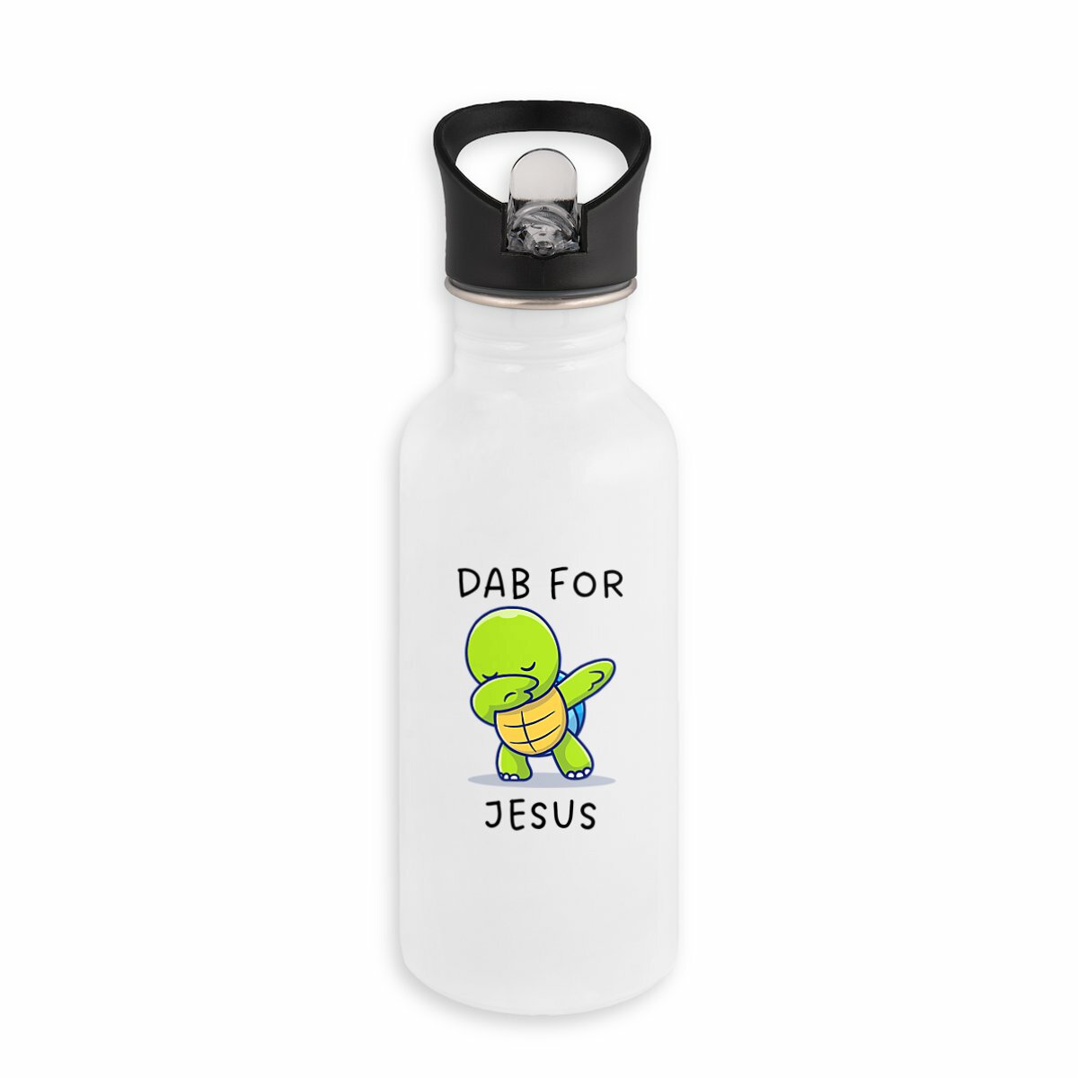 Image back Stainless steel water bottle with straw Premium+  Dab for Jesus 