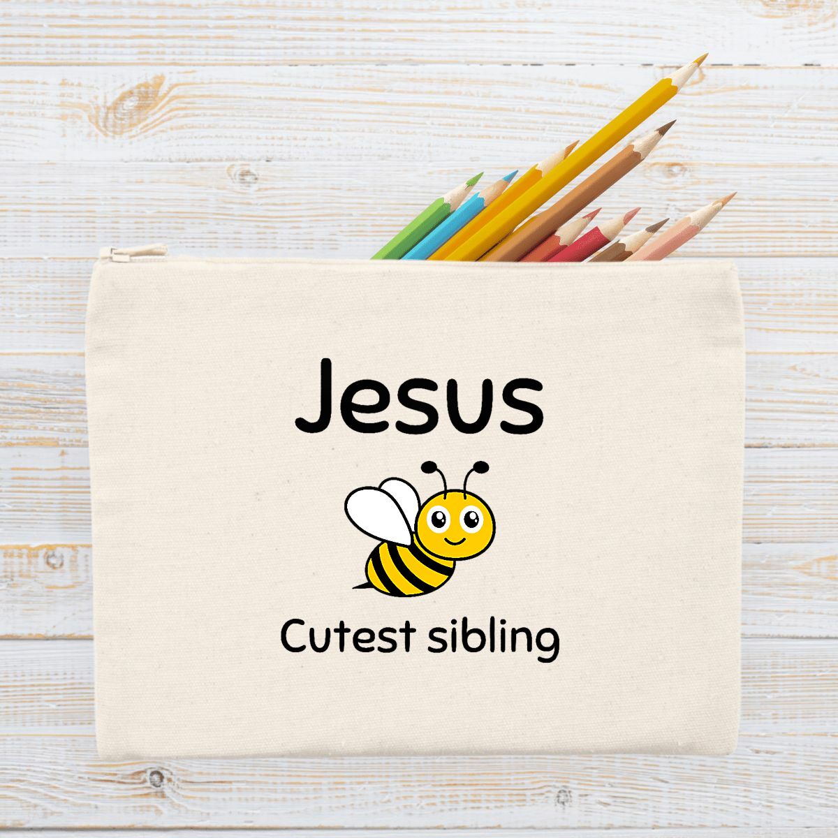 Image front Pencil case Premium+ Jesus's cutest Sibling 