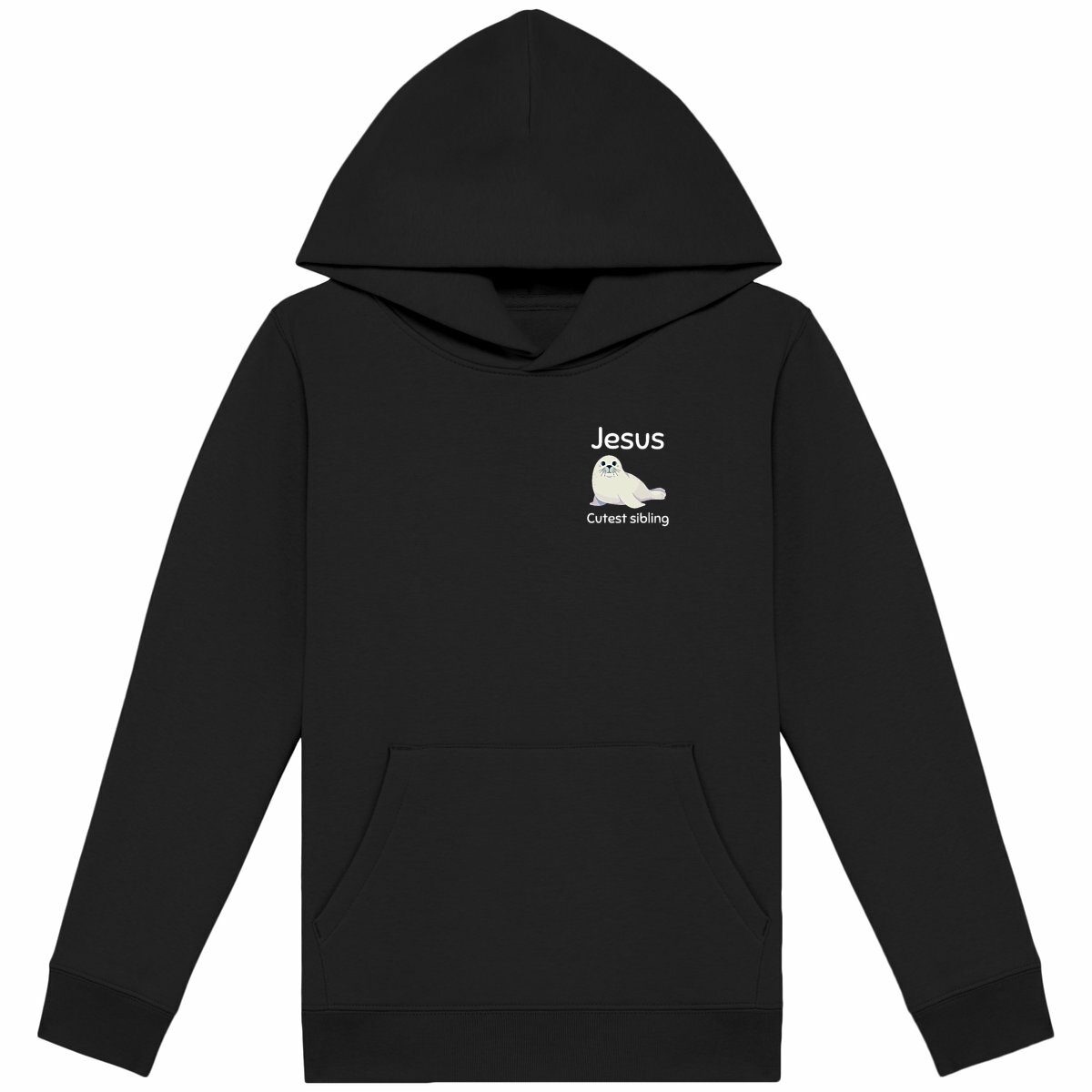 Image back Kids hoodie Premium Jesus's cutest Sibling 