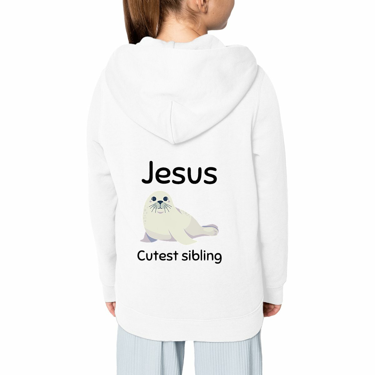 Image front Kids hoodie Premium Jesus's cutest Sibling 