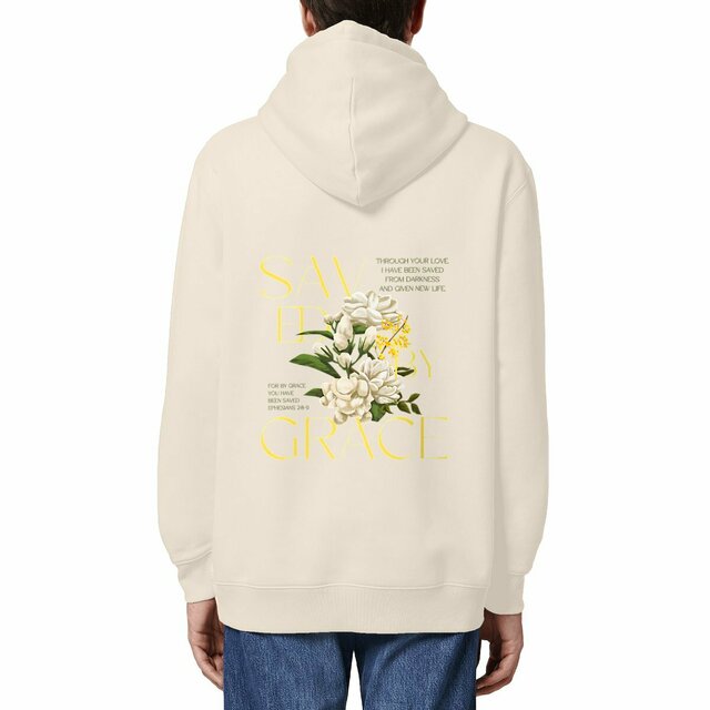 Image front Unisex Heavyweight Hoodie "Saved by Grace"