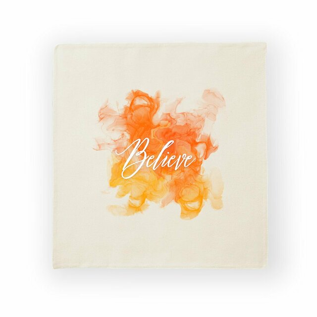 Image back Cushion cover Premium+ one side tache orange believe