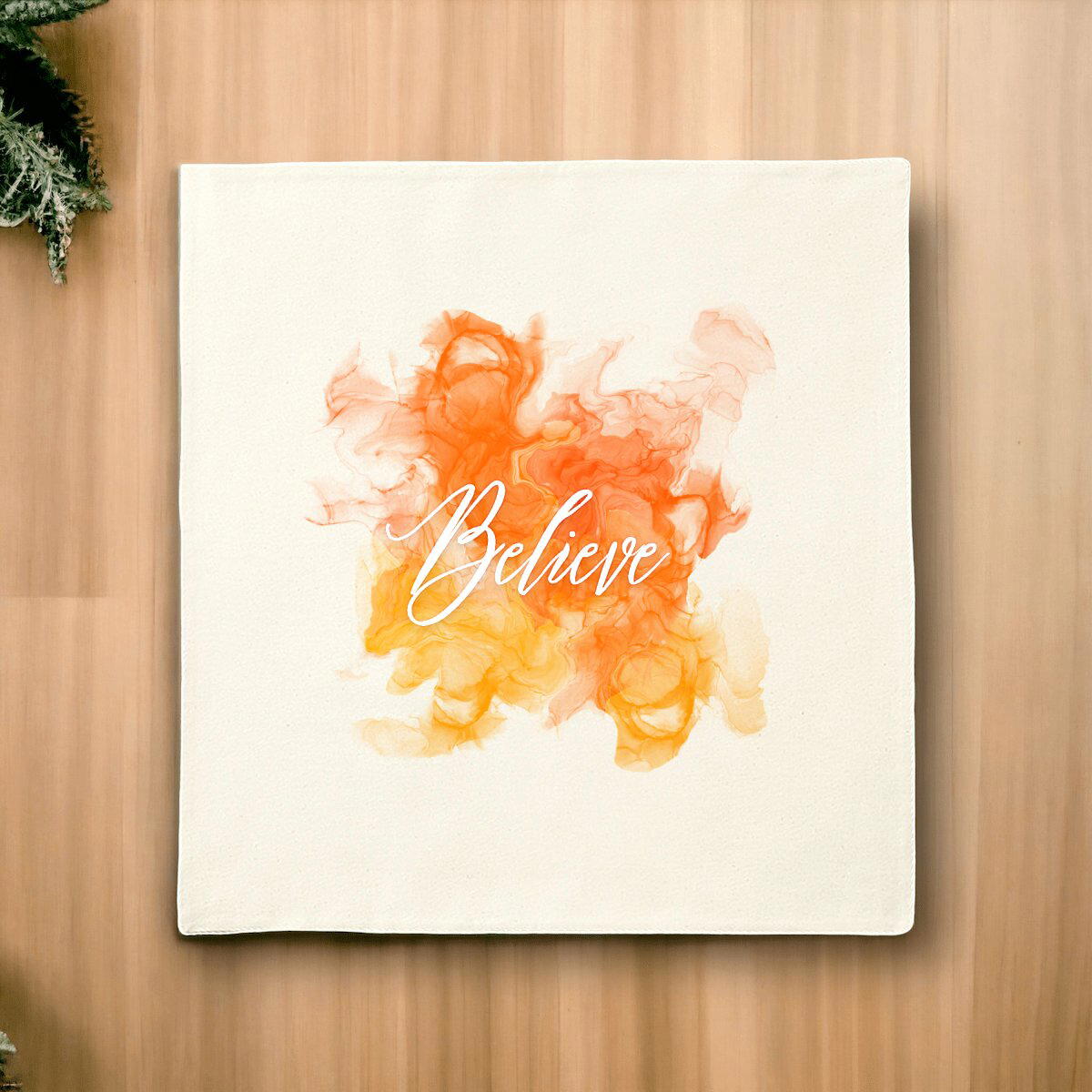 Image front Cushion cover Premium+ one side tache orange believe