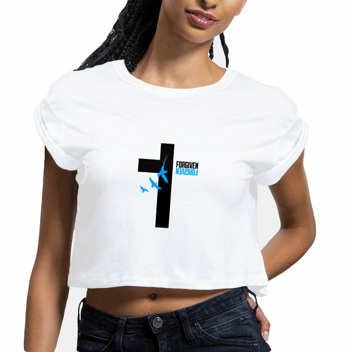 Image front Women's crop top premium+ Forgiven