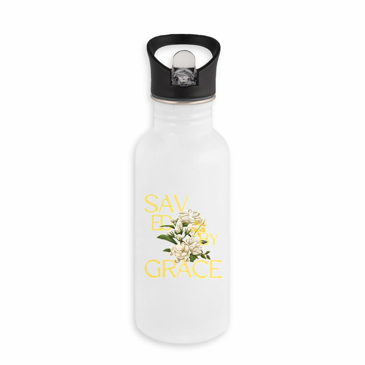 Image back Stainless steel water bottle "Saved by Grace"
