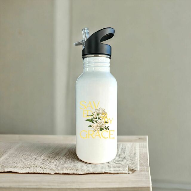 Image front Stainless steel water bottle "Saved by Grace"