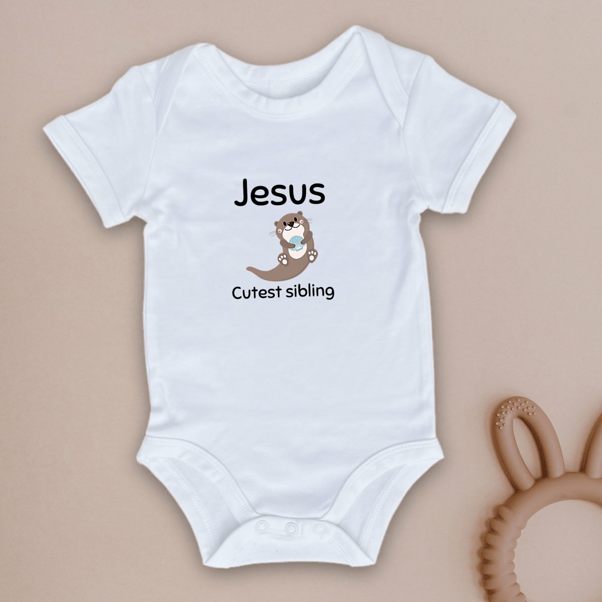 Image front Baby Bodysuit Premium+ Jesus's cutest sibling