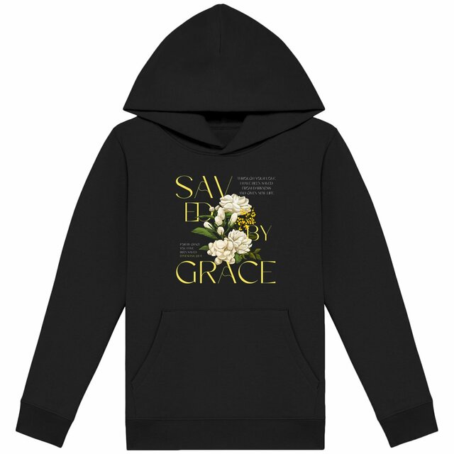 Image back Kids hoodie "Saved by Grace"