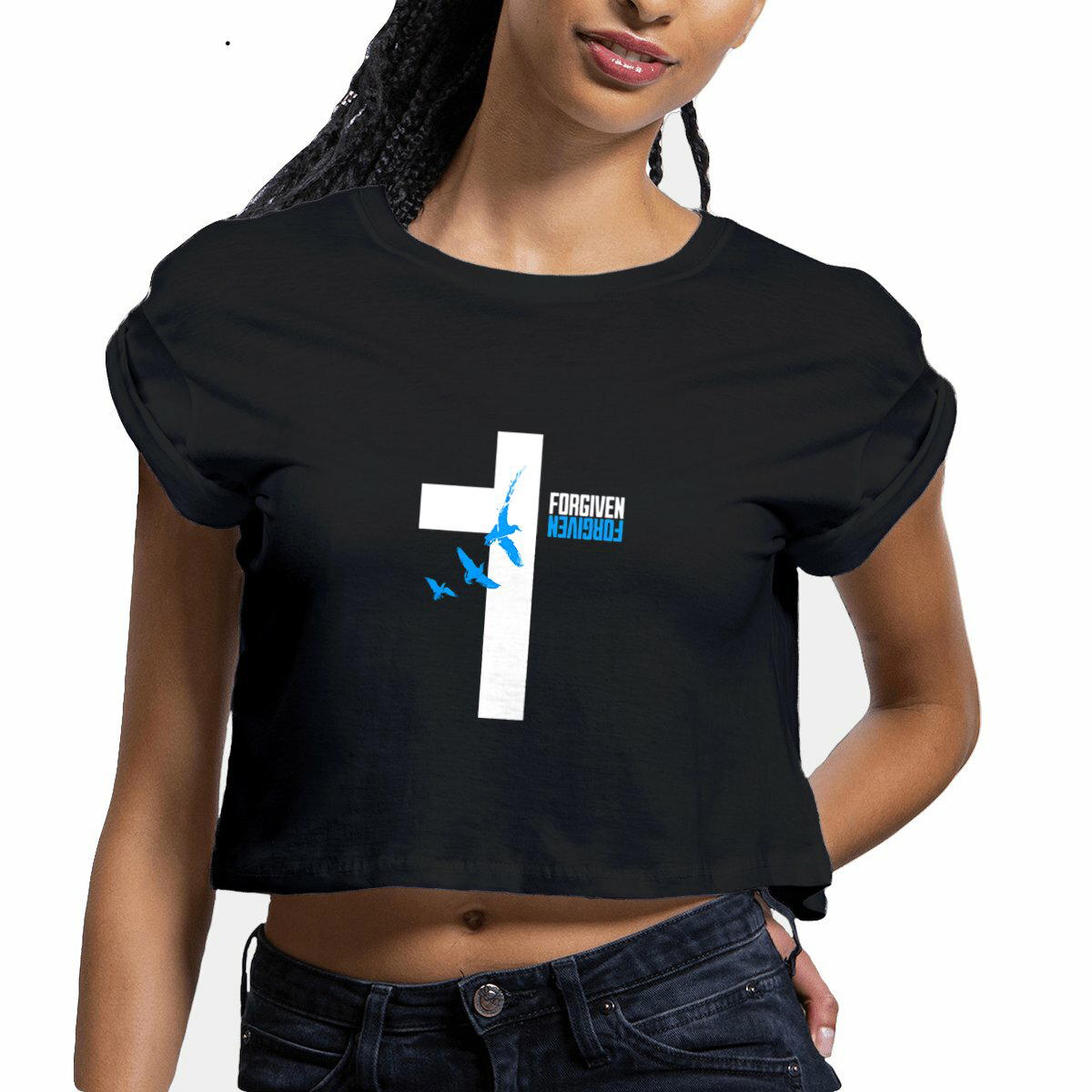 Image front Women's crop top premium+ Forgiven