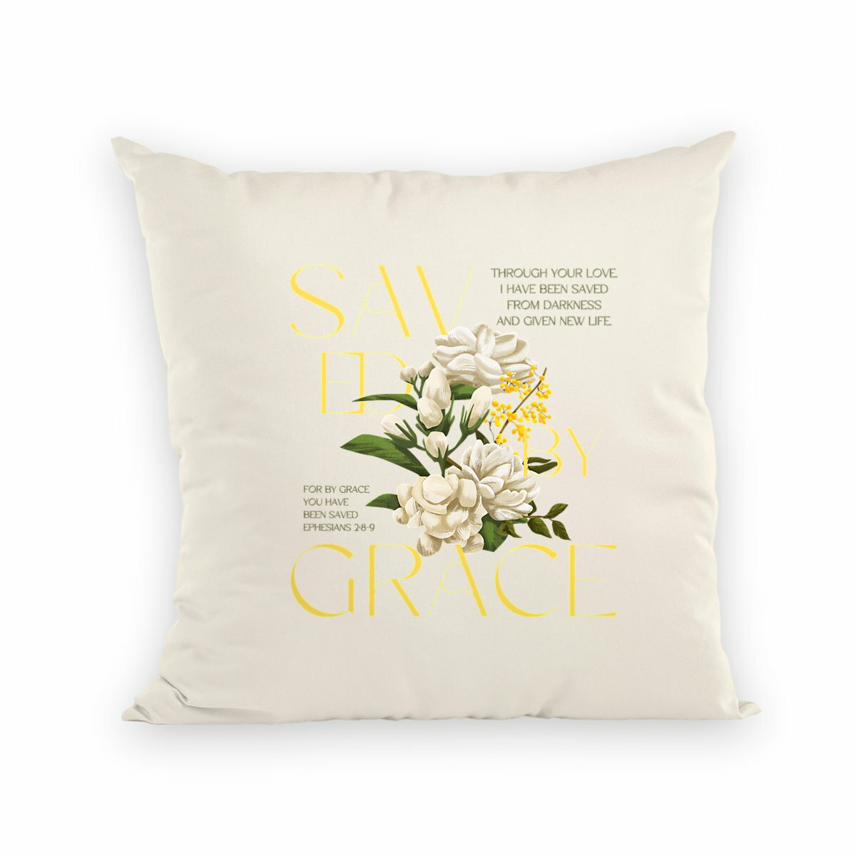 Image back Cushion "Saved by Grace"