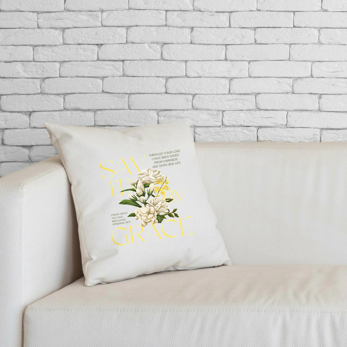Image front Cushion "Saved by Grace"