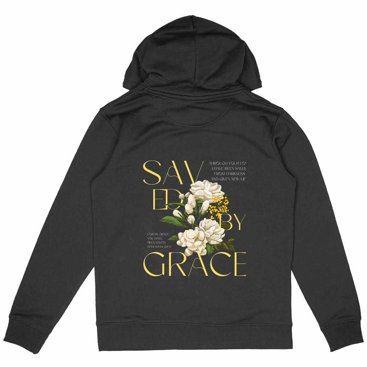 Image back Unisex Heavyweight Hoodie "Saved by Grace"