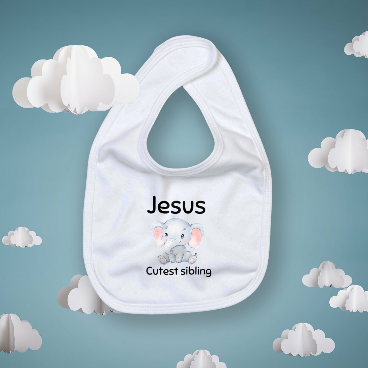 Image front Bib Premium+ Jesus's cutest sibling
