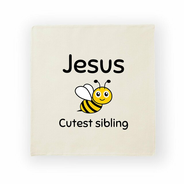 Image back Cushion Cover Premium+ Jesus's cutest Sibling 
