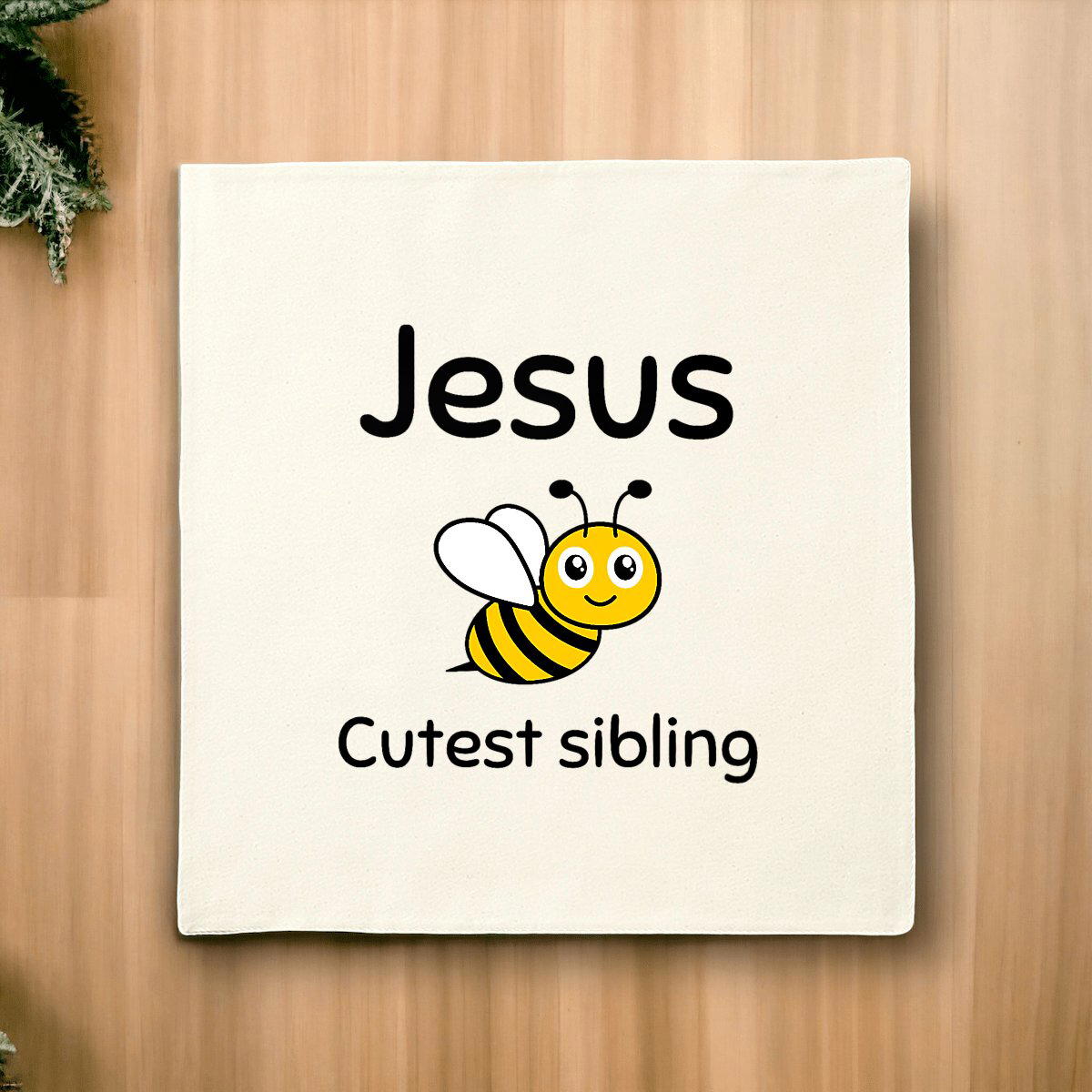 Image front Cushion Cover Premium+ Jesus's cutest Sibling 
