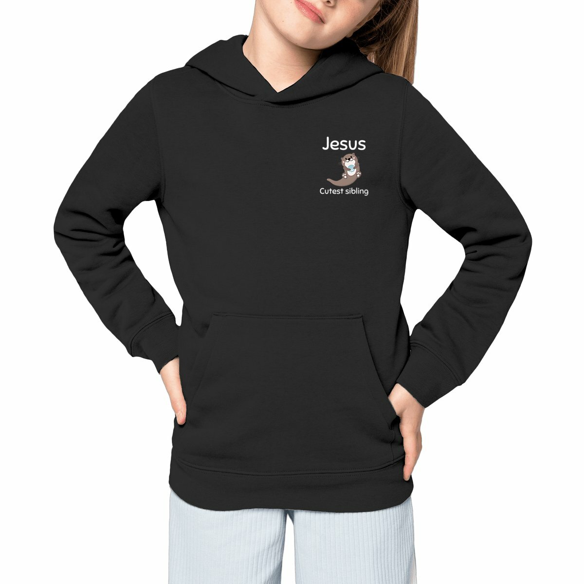 Image front Kids hoodie Premium Jesus's cutest Sibling 