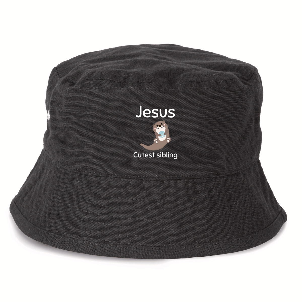 Image front 100% Recycled Bucket Hatk Premium+ Jesus's cutest Sibling 
