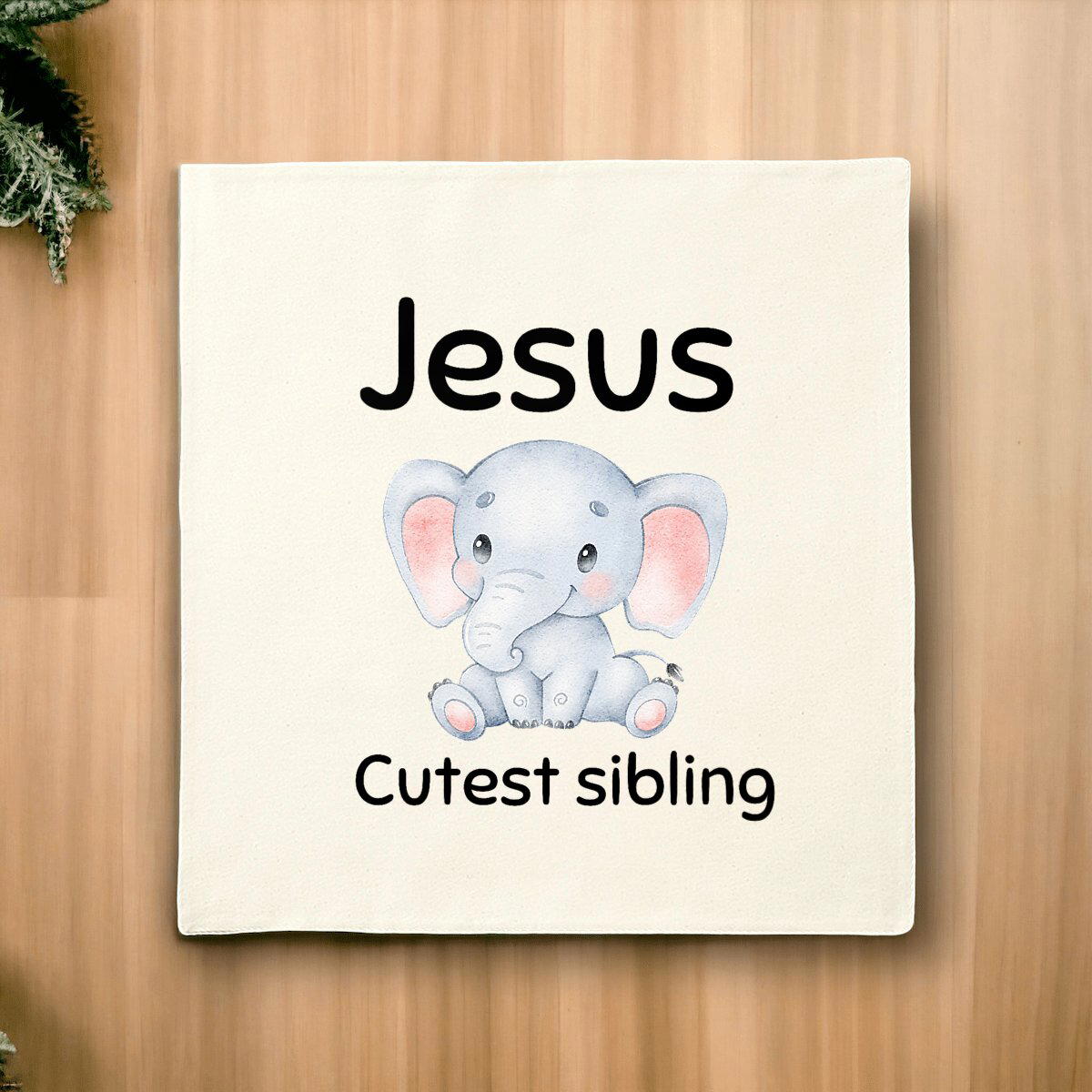 Image front Cushion Cover Premium+ Jesus's cutest Sibling 