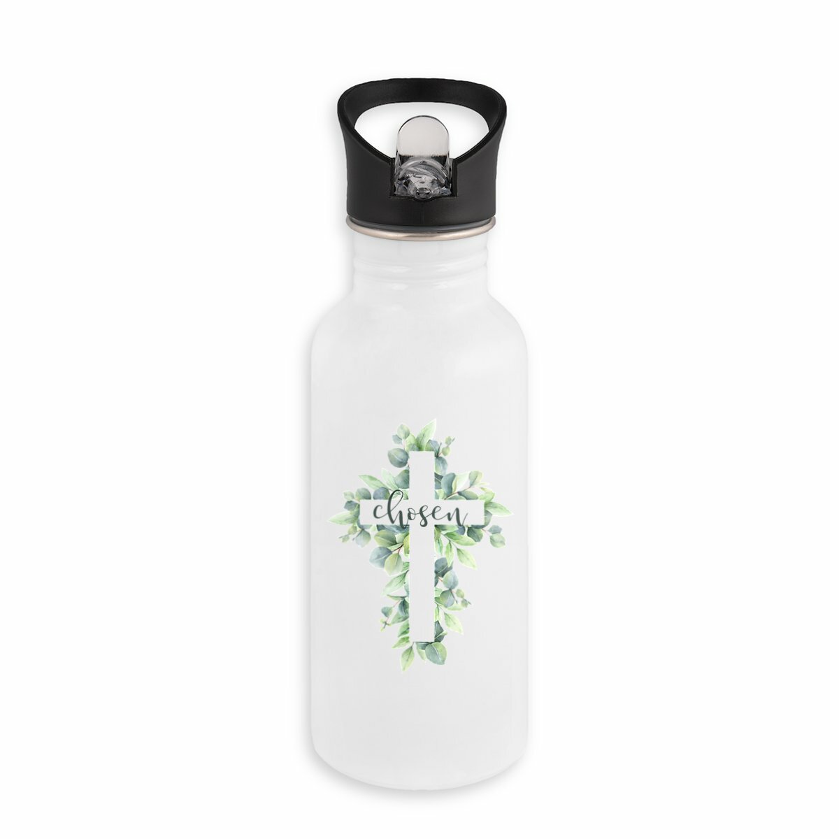 Image back Stainless steel water bottle with straw chosen