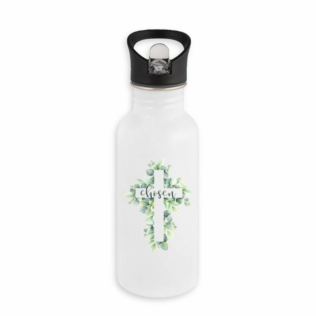 Image back Stainless steel water bottle with straw chosen