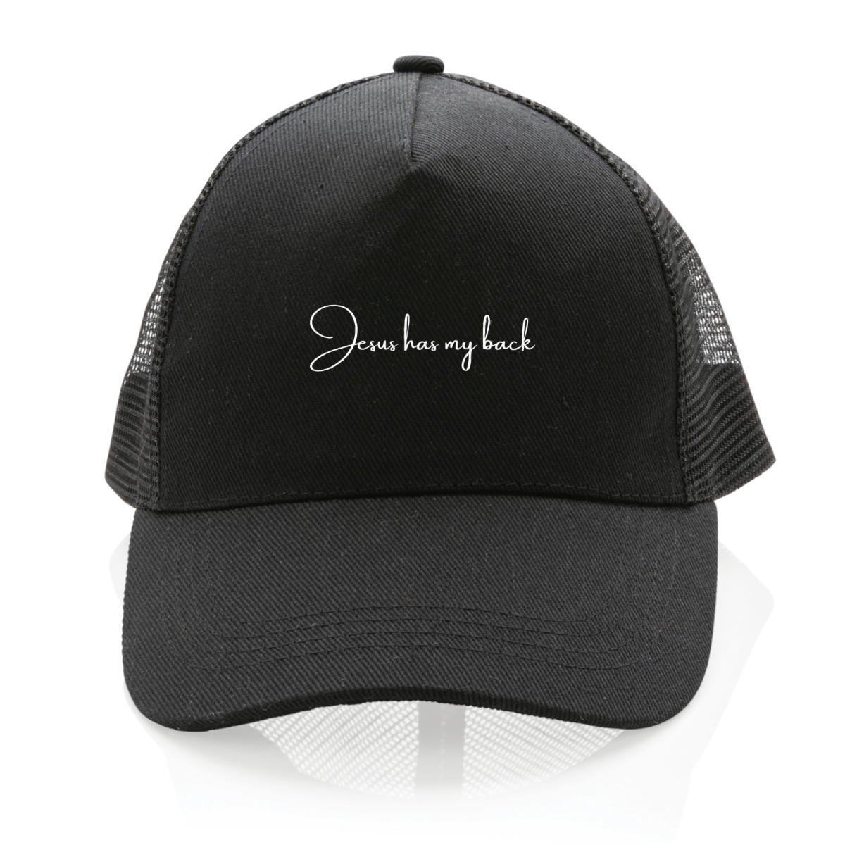 Image front 100% recycled Trucker cap - Premium Jesus has my back