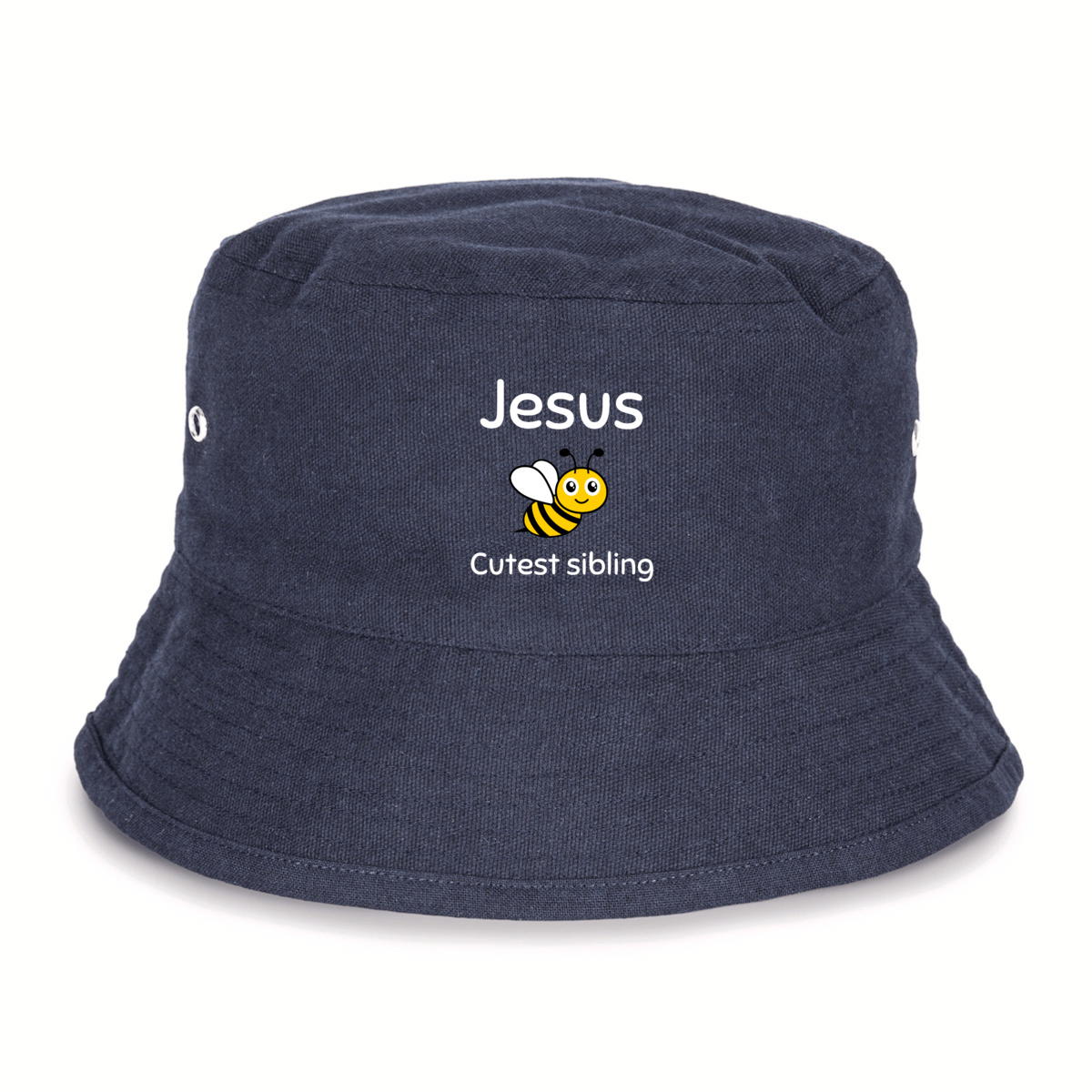 Image back 100% Recycled Bucket Hatk Premium+ Jesus's cutest Sibling 