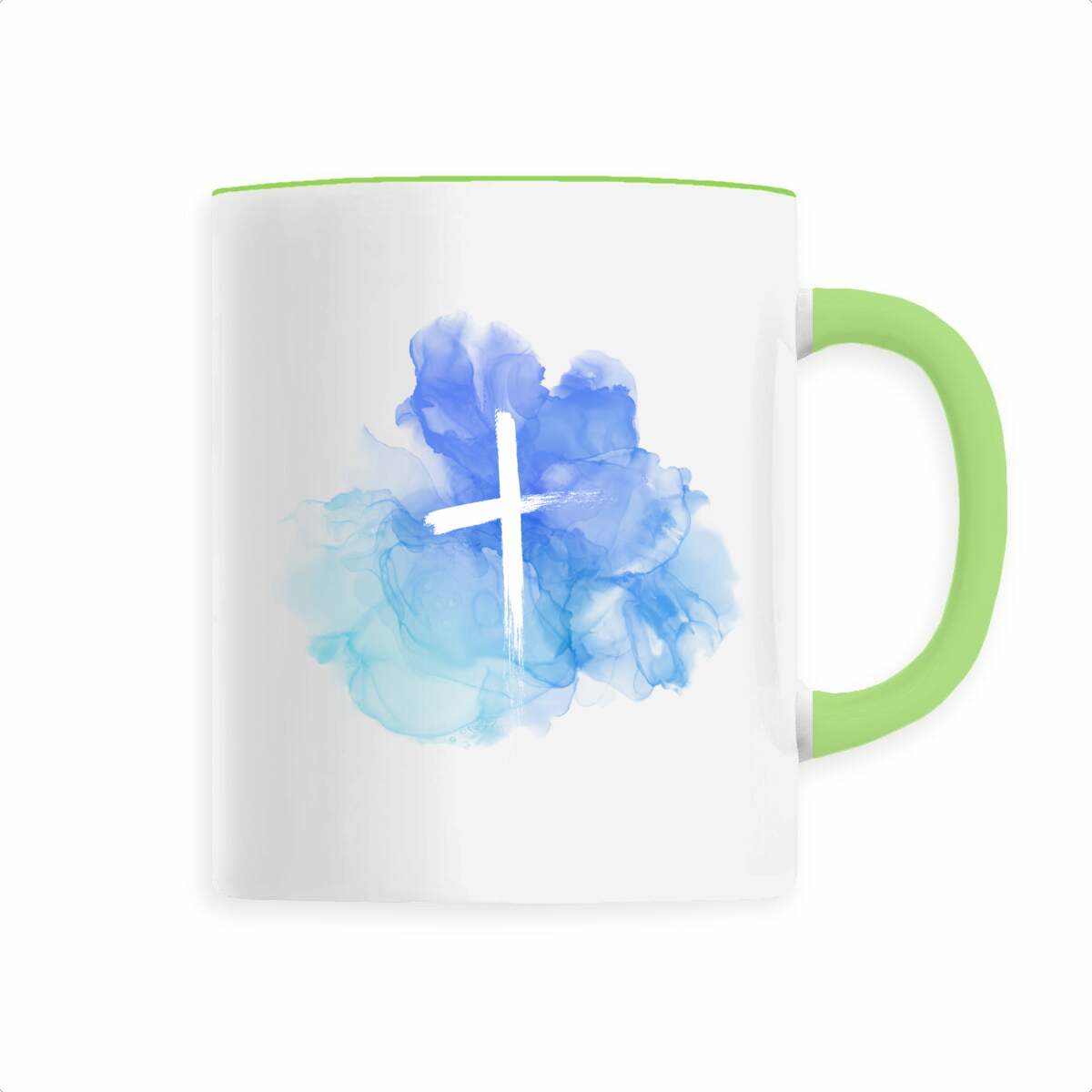 Image back Ceramic Mug blue ink stain