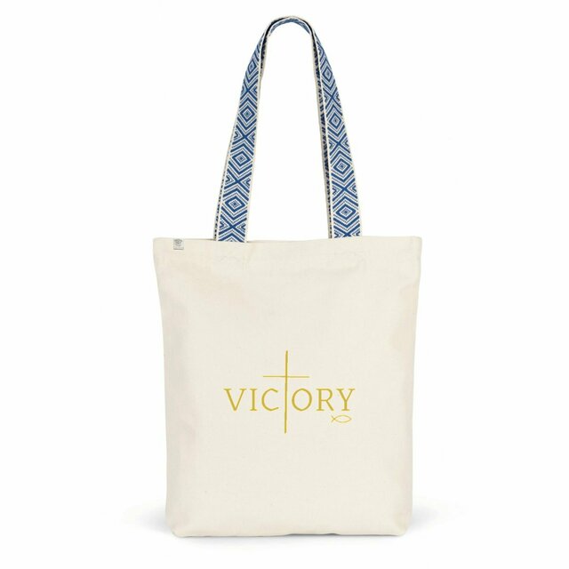Image back 100% recycled totebag victory