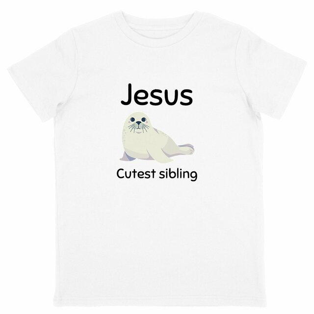 Image back Kids t-shirt Standard  Jesus's cutest Sibling  