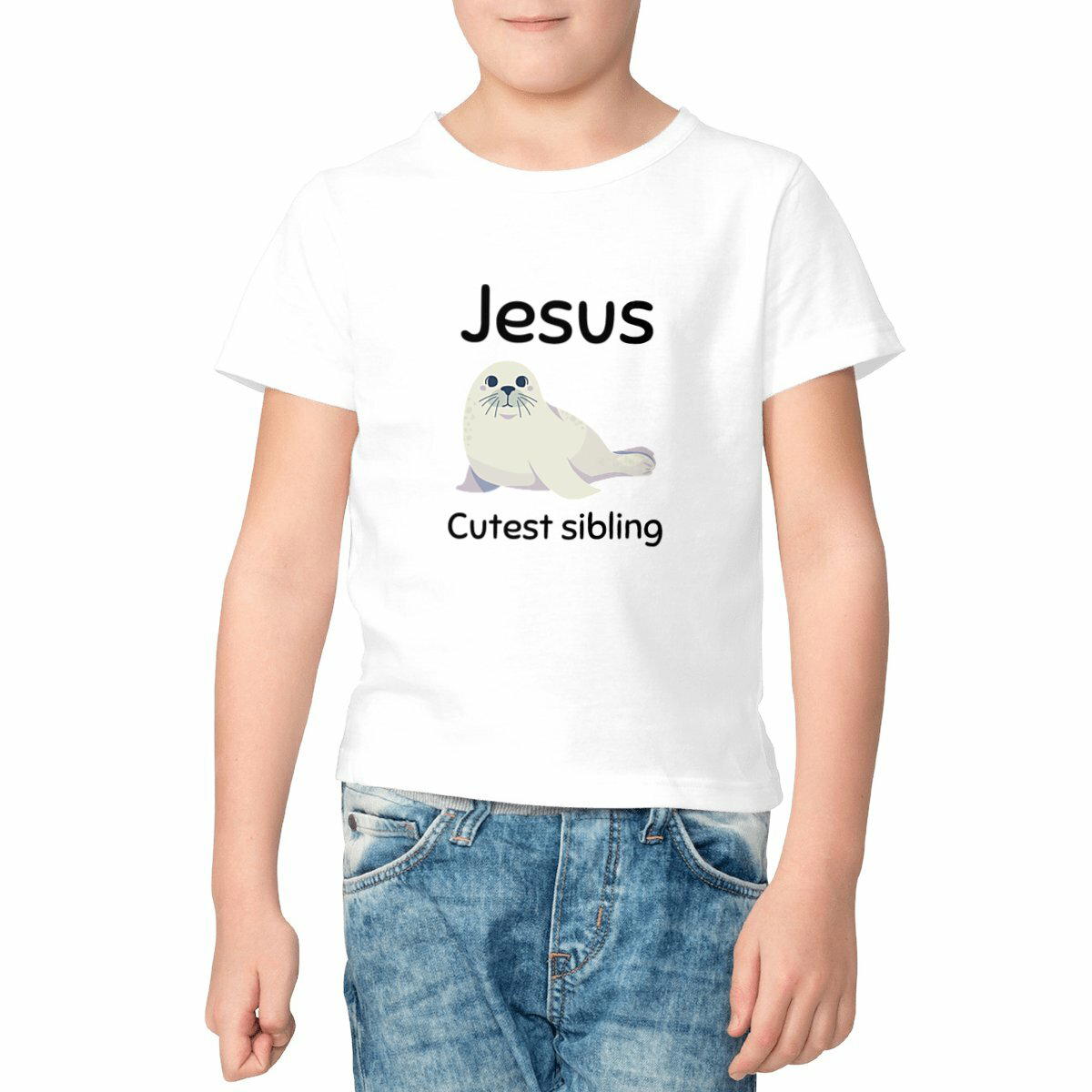 Image front Kids t-shirt Standard  Jesus's cutest Sibling  