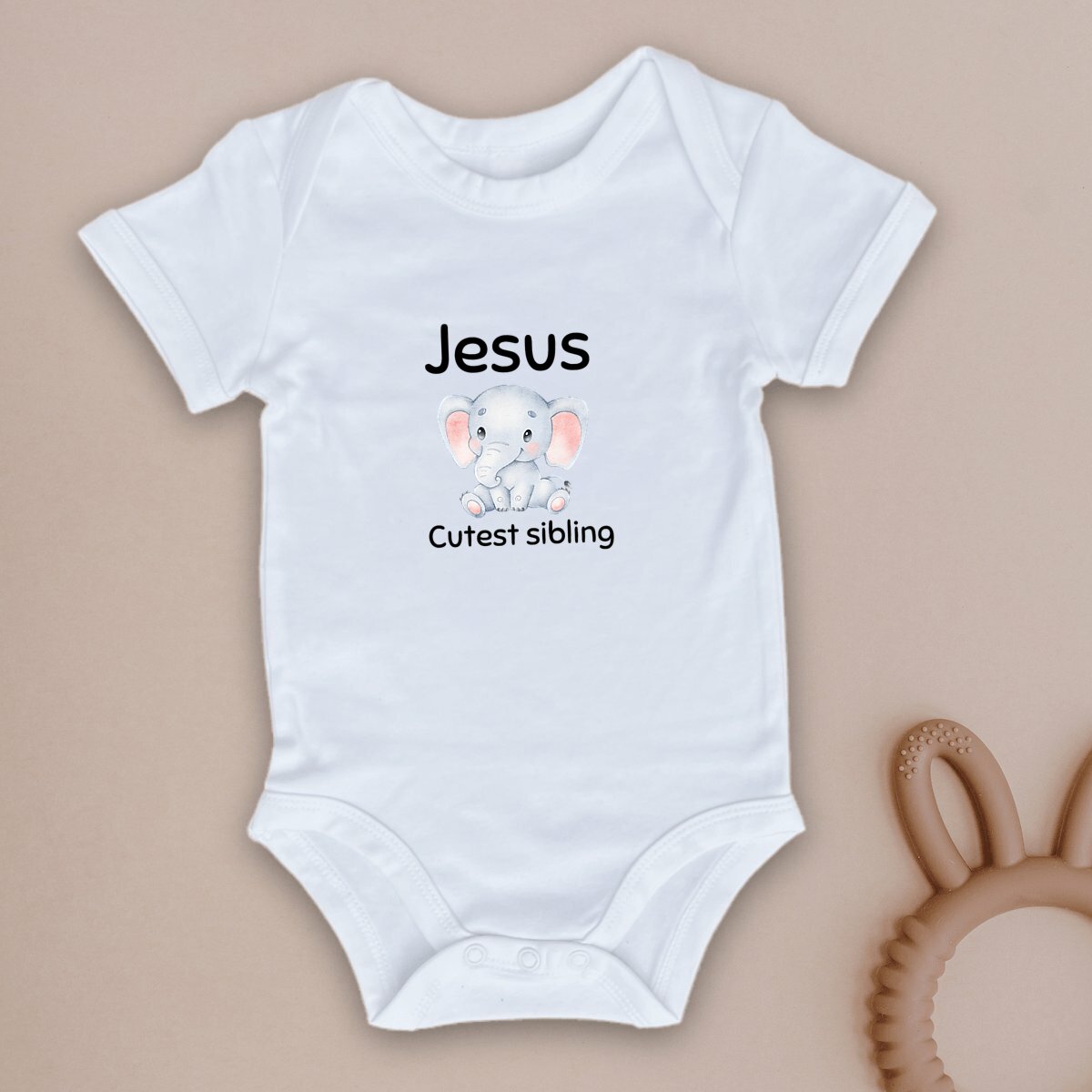 Image front Baby Bodysuit Premium+ Jesus's cutest sibling