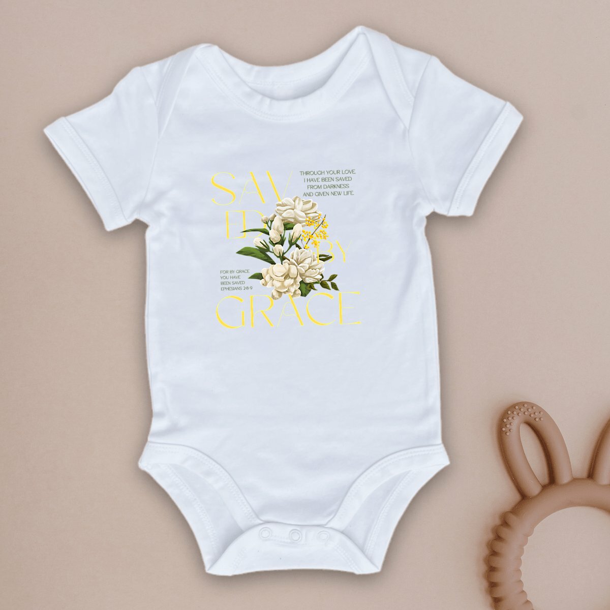 Image front Baby Bodysuit "Saved by Grace"