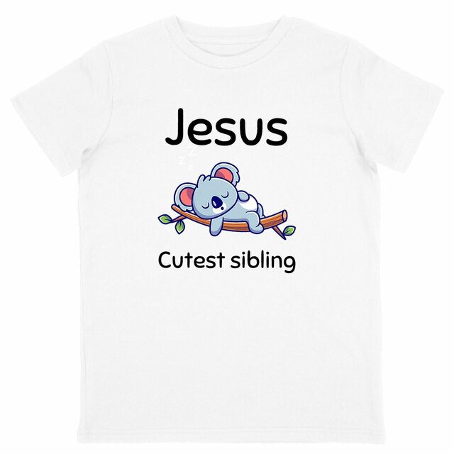 Image back Kids t-shirt Standard  Jesus's cutest Sibling 