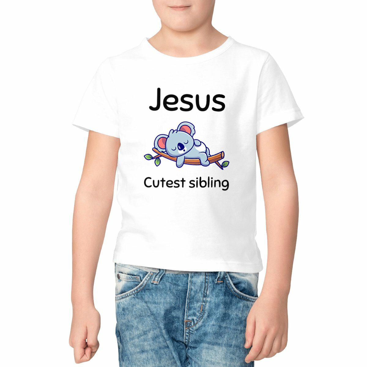 Image front Kids t-shirt Standard  Jesus's cutest Sibling 