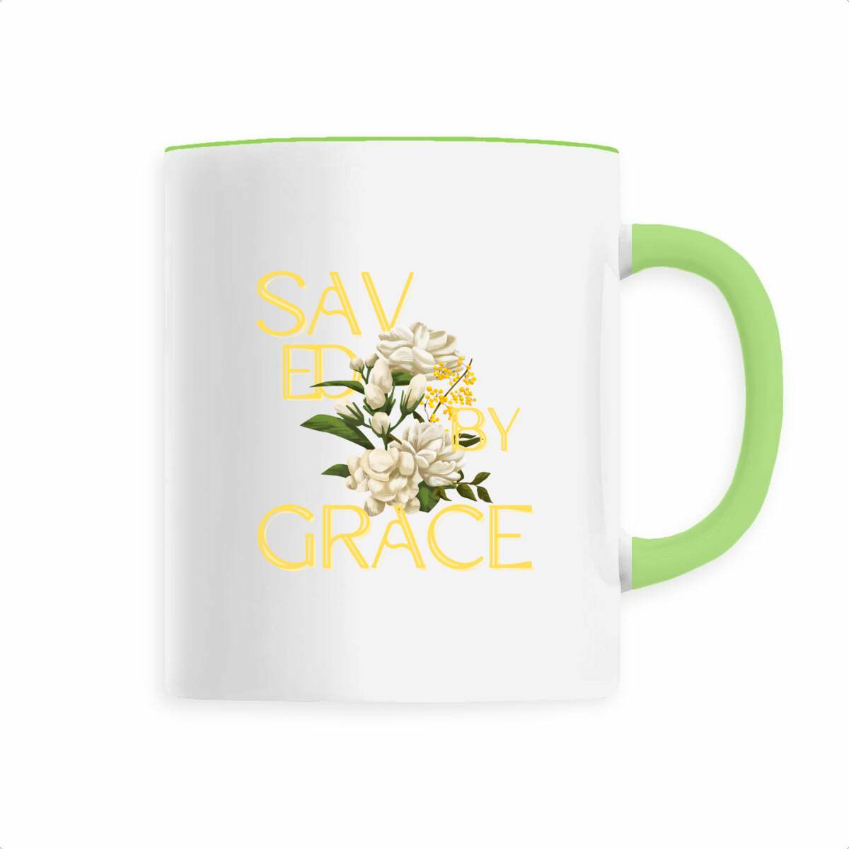 Image back Ceramic mug "Saved by Grace"