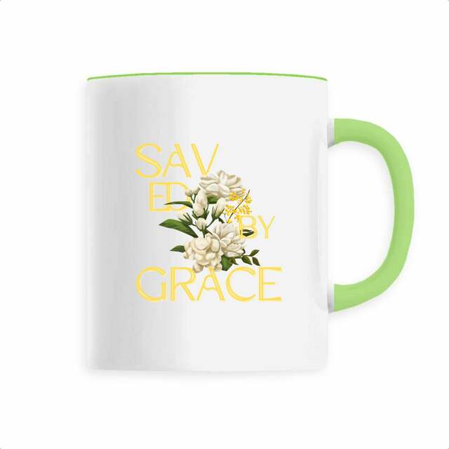 Image back Ceramic mug "Saved by Grace"