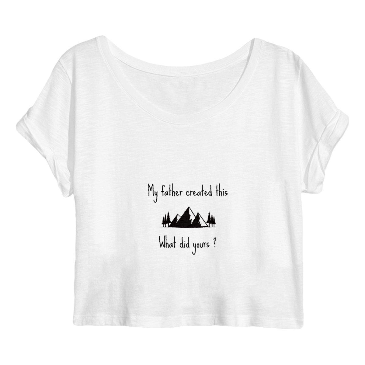 Image back Women's crop top premium+ My Father created this