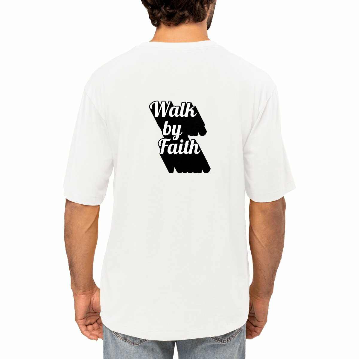 Image front Men's oversized t-shirt Premium+ Walk by Faith